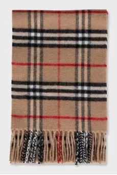 Checkered wool and cashmere scarf
