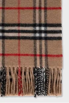 Checkered wool and cashmere scarf
