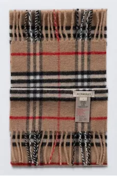 Checkered wool and cashmere scarf