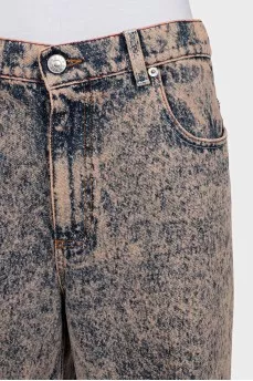 Wide-leg jeans with a distressed effect