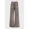 Wide-leg jeans with a distressed effect