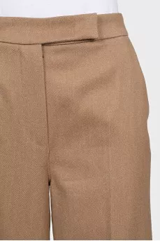 Cropped high-waisted wool trousers