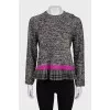 Grey jumper with a checked frill
