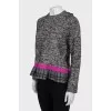 Grey jumper with a checked frill