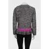 Grey jumper with a checked frill