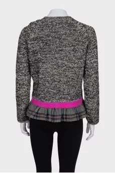 Grey jumper with a checked frill