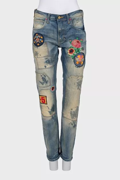 Vivienne Westwood x Lee Straight-leg jeans with patches