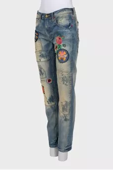 Прямые джинсы с нашивками by Vivienne Westwood x Lee