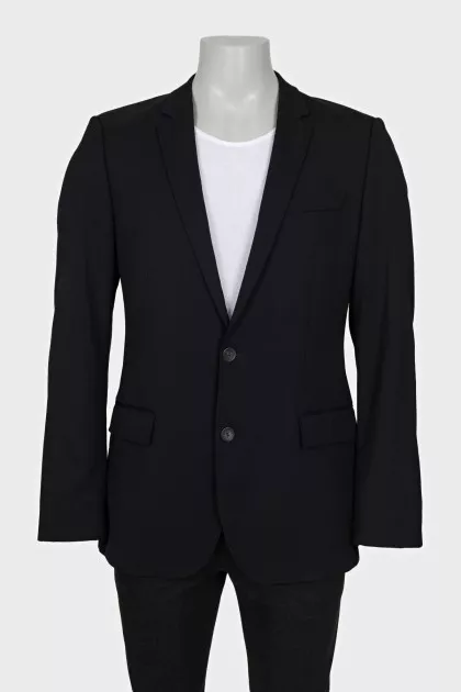 Men's black button-down jacket