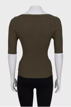 Green top with 3/4 sleeves