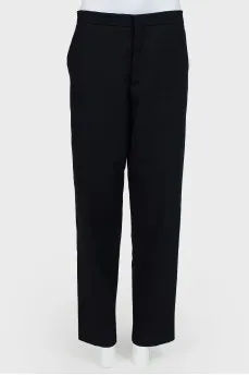 Straight pants with pockets with tag