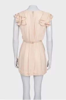 Dress with belt and crystals