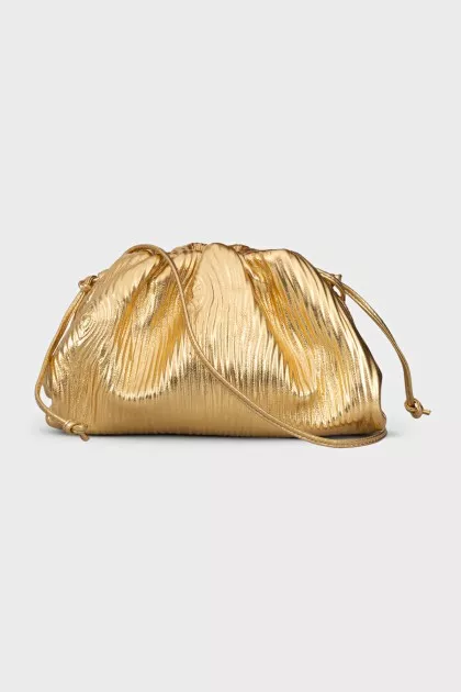Золотистий шкіряний клатч Pouch