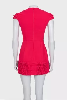 Pink cocktail dress with ruffles