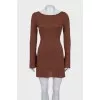 Fitted brown dress with tag