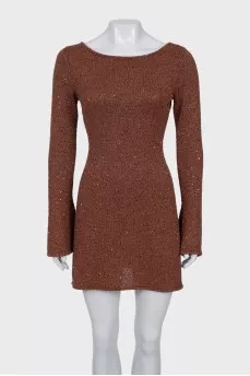 Fitted brown dress with tag