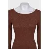 Fitted brown dress with tag