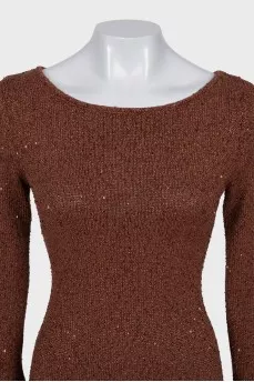 Fitted brown dress with tag