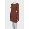 Fitted brown dress with tag
