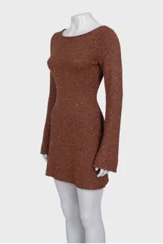Fitted brown dress with tag