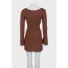 Fitted brown dress with tag