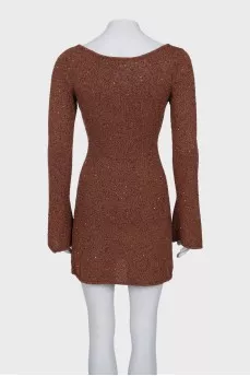 Fitted brown dress with tag