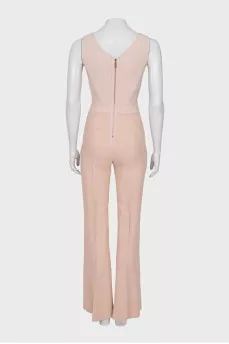 Fitted jumpsuit with trousers decorated with lace