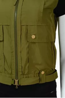 Vest with zip and buttons
