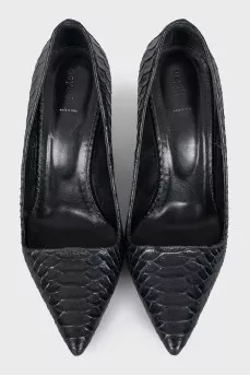 Textured leather heels