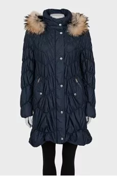 Long jacket decorated with fur
