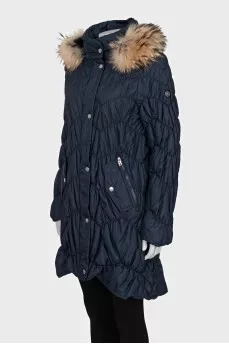 Long jacket decorated with fur