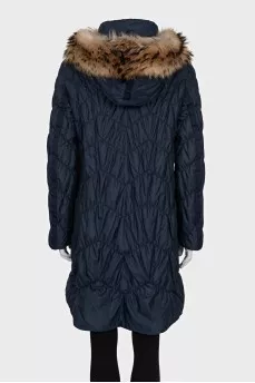 Long jacket decorated with fur