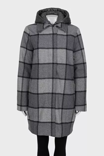 Gray coat with a jacket