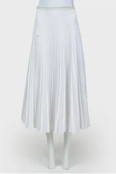 Pleated slit skirt