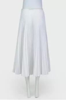Pleated slit skirt
