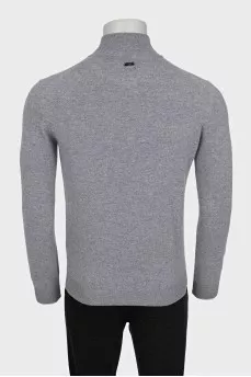 Men's wool and cashmere turtleneck with zip