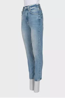 Голубые джинсы mom fit
