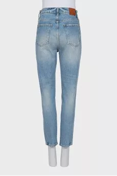 Голубые джинсы mom fit