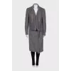 Straight-cut coat with metallic decor