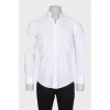 Men's white straight-cut shirt
