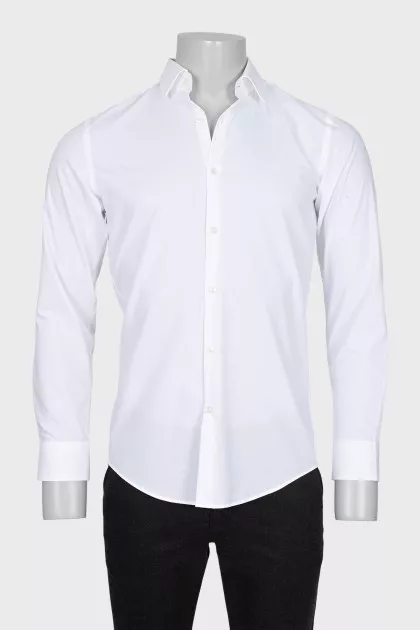 Men's white straight-cut shirt