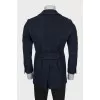 Men's blue checked wool coat