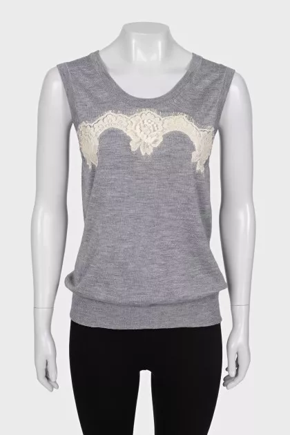 Cashmere and silk lace top