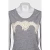 Cashmere and silk lace top