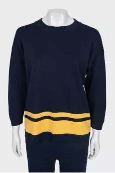 Wool suit with yellow insert