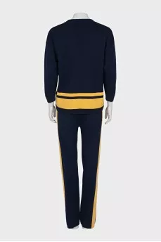 Wool suit with yellow insert