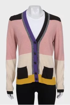 Multicolored button-down cardigan