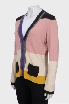 Multicolored button-down cardigan