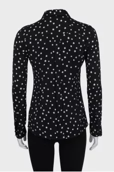 Приталена сорочка в принт зірки