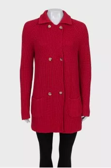 Double-breasted cashmere cardigan